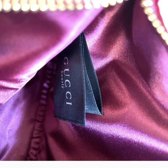 Gucci Beauty Velvet Burgundy Travel Clutch Pouch New In Package GWP - Picture 5 of 10